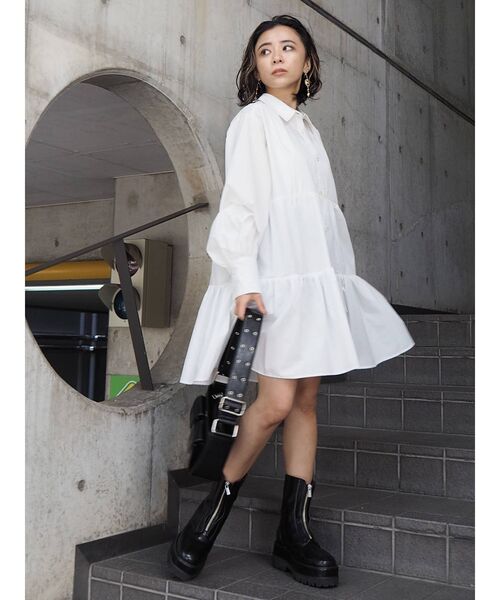 EVRIS ZIPデザインワークブーツ　ジップ　エヴリス　厚底 EVRIS（エヴリス）の「ZIPデザインワークブーツ（ブーツ）」 - WEAR