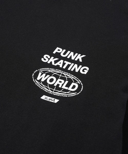 X-girl（エックスガール）の「DOUBLE PRINT L/S TEE（Tシャツ/カットソー・レディース・ホワイト/ライトグリーン/ブラック・M/S/L/XL）」の6枚目の写真