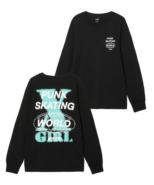 X-girl（エックスガール）の「DOUBLE PRINT L/S TEE（Tシャツ/カットソー・レディース・ホワイト/ライトグリーン/ブラック・M/S/L/XL）」の22枚目の写真