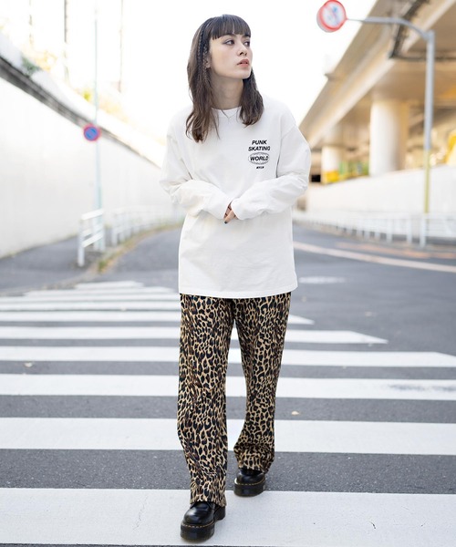 X-girl（エックスガール）の「DOUBLE PRINT L/S TEE（Tシャツ/カットソー・レディース・ホワイト/ライトグリーン/ブラック・M/S/L/XL）」の15枚目の写真