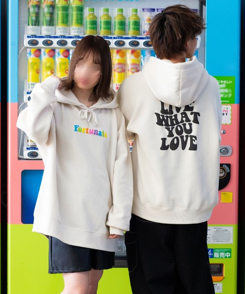 PairPair(ペアペア)の「発泡プリントBIGフーディー(ユニセックス)(パーカー・レディース・ブラック/アイボリー/グレイッシュブルー・FREE)」の14枚目の写真