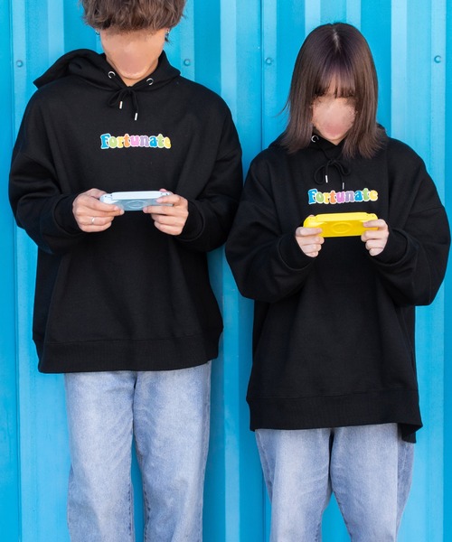 PairPair(ペアペア)の「発泡プリントBIGフーディー(ユニセックス)(パーカー・レディース・ブラック/アイボリー/グレイッシュブルー・FREE)」の13枚目の写真