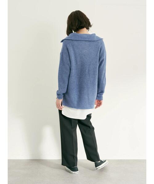 YECCA VECCA（イェッカヴェッカ）の「・襟付き畦編みニット（ニット/セーター・レディース・ブラック/サックスブルー/オフホワイト・FREE）」の17枚目の写真