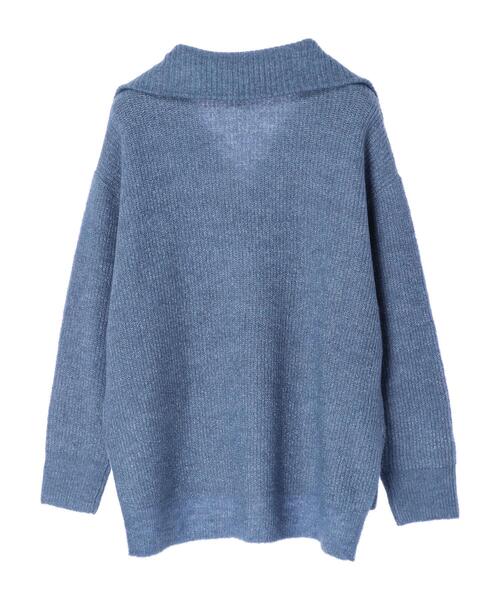 YECCA VECCA（イェッカヴェッカ）の「・襟付き畦編みニット（ニット/セーター・レディース・ブラック/サックスブルー/オフホワイト・FREE）」の19枚目の写真