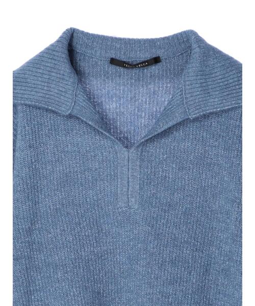 YECCA VECCA（イェッカヴェッカ）の「・襟付き畦編みニット（ニット/セーター・レディース・ブラック/サックスブルー/オフホワイト・FREE）」の20枚目の写真