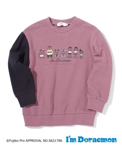 THE SHOP TK （ザ ショップ ティーケー ）の「◆【140cmまで】I’m Doraemon 袖切替プルオーバー（スウェット・キッズ・ピンク系/ベージュ・12/10/14/13/11）」の6枚目の写真