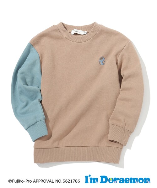 THE SHOP TK （ザ ショップ ティーケー ）の「◆【140cmまで】I’m Doraemon 袖切替プルオーバー（スウェット・キッズ・ピンク系/ベージュ・12/10/14/13/11）」の7枚目の写真