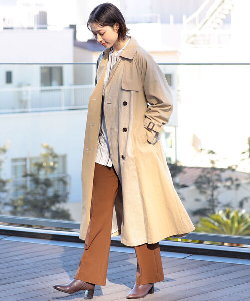 Ray BEAMS（レイビームス）の「Ray BEAMS / へリンボーン キリカエ トレンチコート（トレンチコート・レディース・ベージュ/シルバー・ONE SIZE）」の6枚目の写真