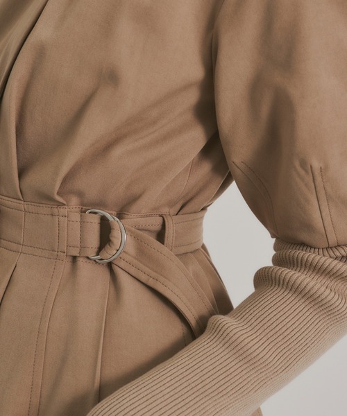 PUBLIC TOKYO（パブリックトウキョウ）の「コクーンスリーブトレンチコートワンピース（ワンピース・レディース・ベージュ/ダークグレー・FREE）」の21枚目の写真