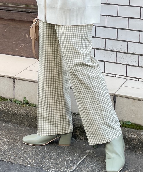 w closet（ダブルクローゼット）の「チェックタックパンツ（その他パンツ・レディース・オフホワイト/オレンジ/グリーン・FREE）」の12枚目の写真