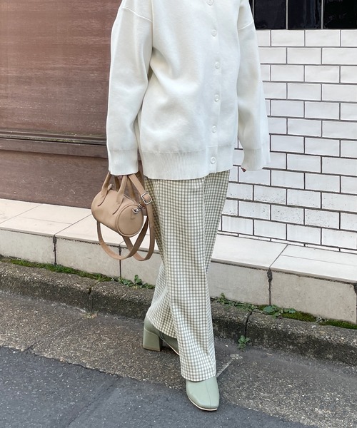 w closet（ダブルクローゼット）の「チェックタックパンツ（その他パンツ・レディース・オフホワイト/オレンジ/グリーン・FREE）」の5枚目の写真