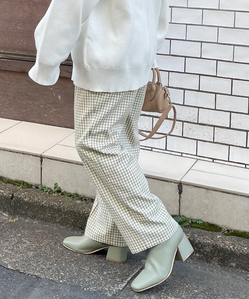 w closet（ダブルクローゼット）の「チェックタックパンツ（その他パンツ・レディース・オフホワイト/オレンジ/グリーン・FREE）」の16枚目の写真