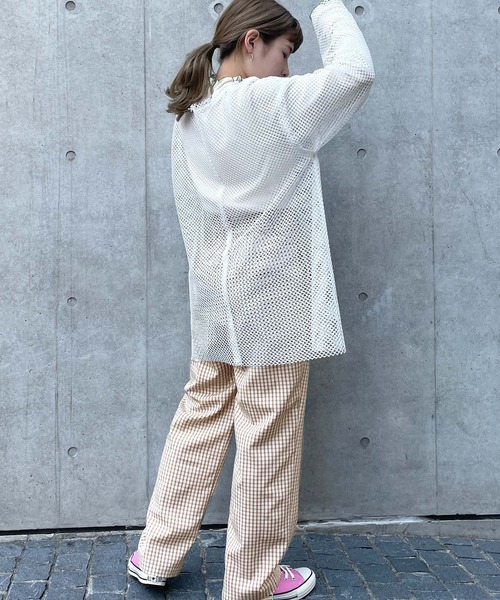 w closet（ダブルクローゼット）の「チェックタックパンツ（その他パンツ・レディース・オフホワイト/オレンジ/グリーン・FREE）」の13枚目の写真