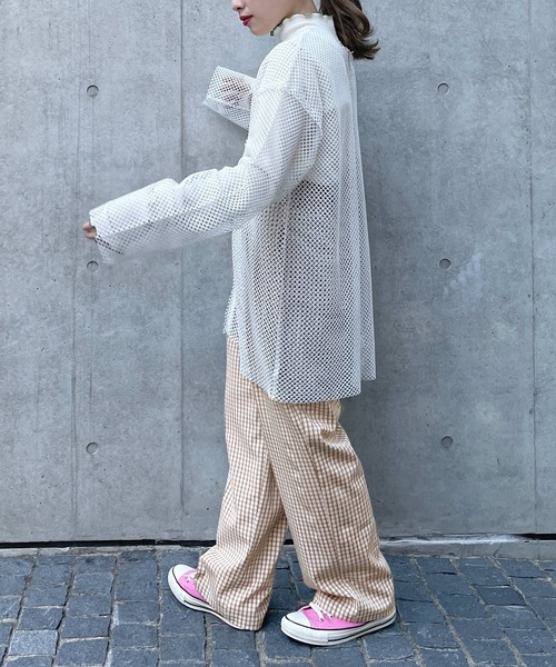 w closet（ダブルクローゼット）の「チェックタックパンツ（その他パンツ・レディース・オフホワイト/オレンジ/グリーン・FREE）」の6枚目の写真