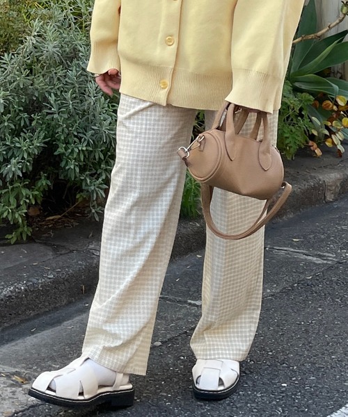 w closet（ダブルクローゼット）の「チェックタックパンツ（その他パンツ・レディース・オフホワイト/オレンジ/グリーン・FREE）」の4枚目の写真