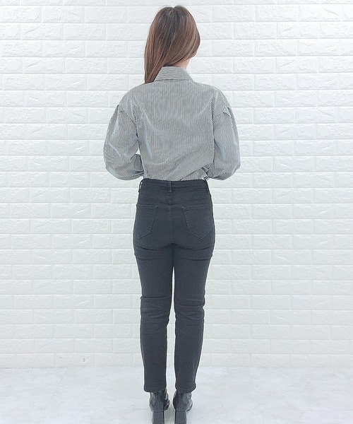 Lace Ladies(レースレディース)の「ストライプ ボリューム袖 シャツ(シャツ/ブラウス・レディース・ブラック/ブルー・S/M/L/XL)」の21枚目の写真