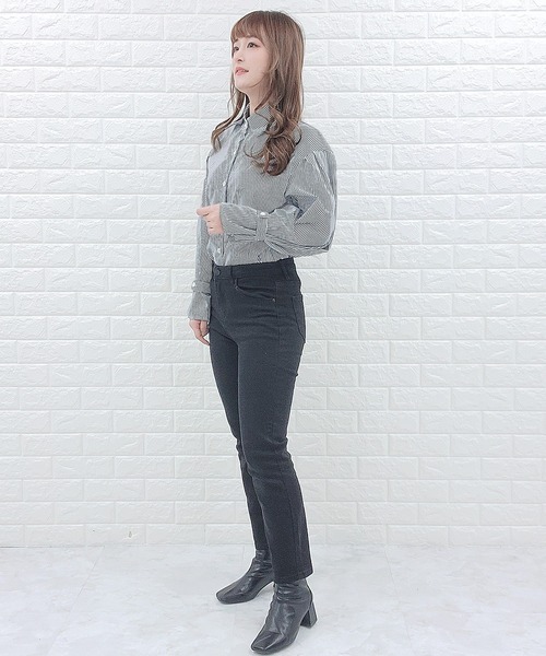 Lace Ladies(レースレディース)の「ストライプ ボリューム袖 シャツ(シャツ/ブラウス・レディース・ブラック/ブルー・S/M/L/XL)」の16枚目の写真