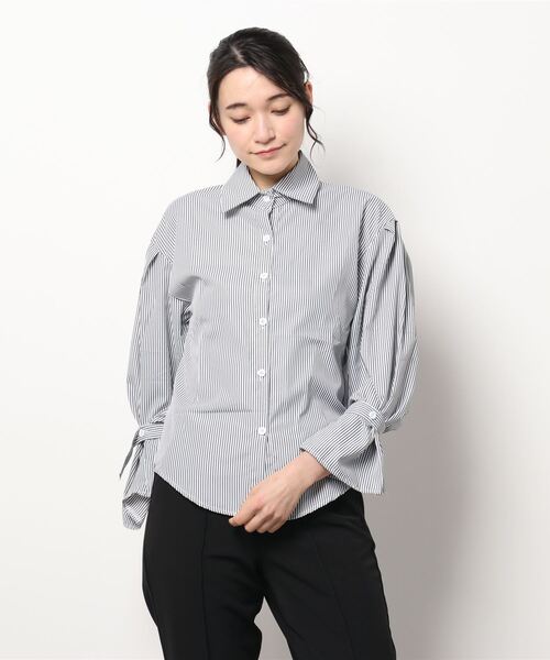 Lace Ladies(レースレディース)の「ストライプ ボリューム袖 シャツ(シャツ/ブラウス・レディース・ブラック/ブルー・S/M/L/XL)」の20枚目の写真