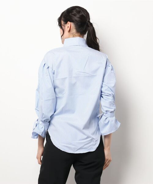 Lace Ladies(レースレディース)の「ストライプ ボリューム袖 シャツ(シャツ/ブラウス・レディース・ブラック/ブルー・S/M/L/XL)」の15枚目の写真