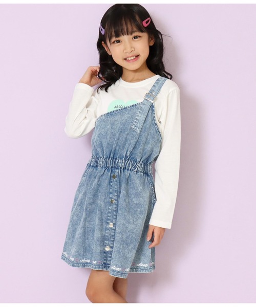 ANAP kids（アナップキッズ）の「ワンショルダージャンパースカート（ジャンパースカート・キッズ・ブラック/ベージュ/ブルー・130cm/110cm/120cm）」の3枚目の写真