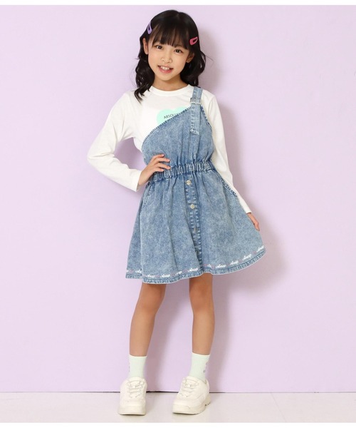 ANAP kids（アナップキッズ）の「ワンショルダージャンパースカート（ジャンパースカート・キッズ・ブラック/ベージュ/ブルー・130cm/110cm/120cm）」の5枚目の写真