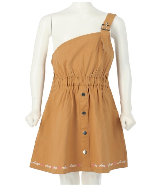 ANAP kids（アナップキッズ）の「ワンショルダージャンパースカート（ジャンパースカート・キッズ・ブラック/ベージュ/ブルー・130cm/110cm/120cm）」の6枚目の写真