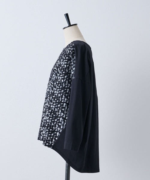 BEARDSLEY(ビアズリー)の「ギンガムフロント刺繍カットソー(Tシャツ/カットソー・レディース・ブラック・1/2/0)」の3枚目の写真