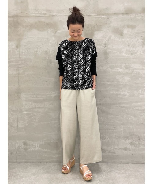 BEARDSLEY(ビアズリー)の「ギンガムフロント刺繍カットソー(Tシャツ/カットソー・レディース・ブラック・1/2/0)」の10枚目の写真