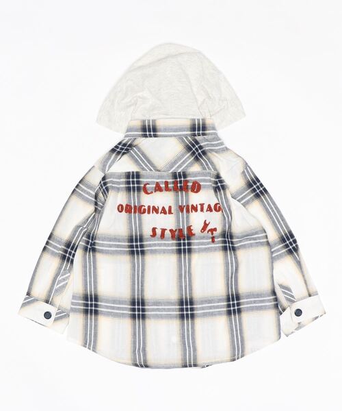 kladskap（クレードスコープ）の「チェック長袖シャツパーカ（パーカー・キッズ・ネイビー/ベージュ・100cm/110cm/120cm/90cm/130cm）」の10枚目の写真