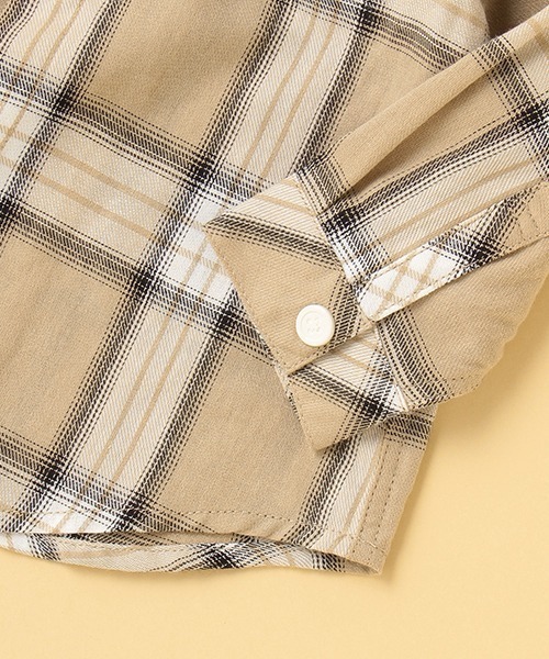 kladskap（クレードスコープ）の「チェック長袖シャツパーカ（パーカー・キッズ・ネイビー/ベージュ・100cm/110cm/120cm/90cm/130cm）」の3枚目の写真