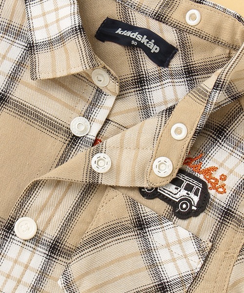 kladskap（クレードスコープ）の「チェック長袖シャツパーカ（パーカー・キッズ・ネイビー/ベージュ・100cm/110cm/120cm/90cm/130cm）」の4枚目の写真