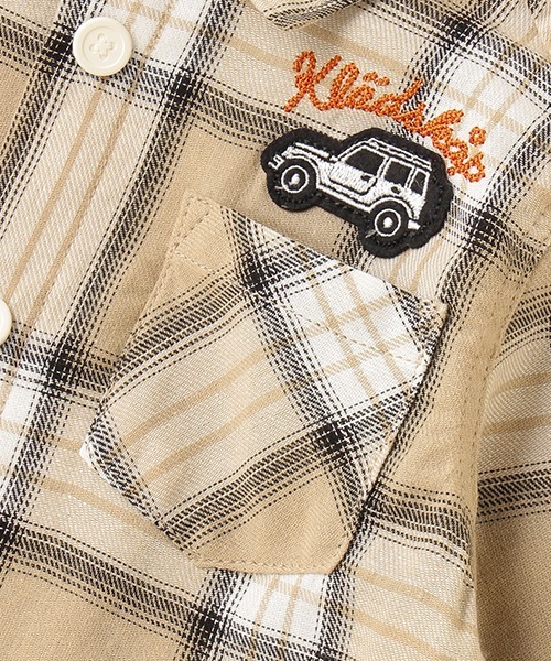 kladskap（クレードスコープ）の「チェック長袖シャツパーカ（パーカー・キッズ・ネイビー/ベージュ・100cm/110cm/120cm/90cm/130cm）」の8枚目の写真