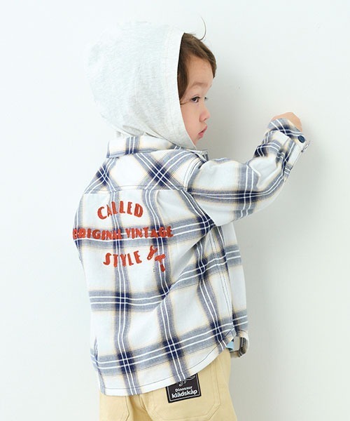 kladskap（クレードスコープ）の「チェック長袖シャツパーカ（パーカー・キッズ・ネイビー/ベージュ・100cm/110cm/120cm/90cm/130cm）」の15枚目の写真