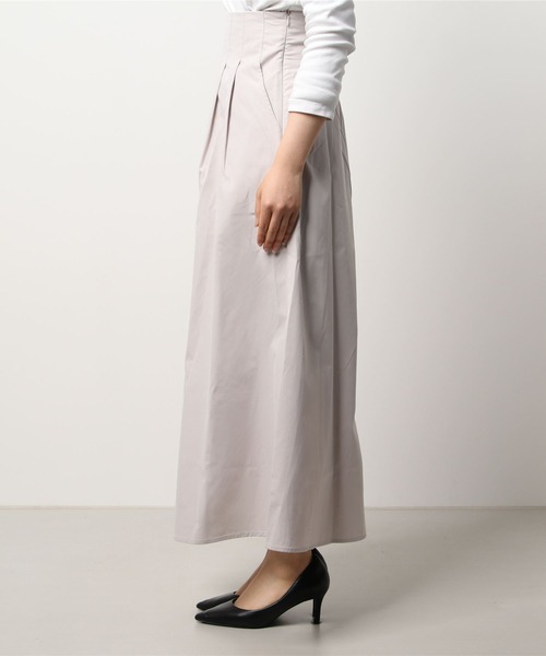 notch.（ノッチ）の「ハイウエストタックフレアスカート（スカート・レディース・ベージュ/ダークグレー・TM/M）」の5枚目の写真