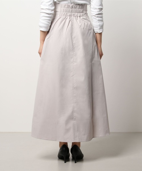 notch.（ノッチ）の「ハイウエストタックフレアスカート（スカート・レディース・ベージュ/ダークグレー・TM/M）」の6枚目の写真