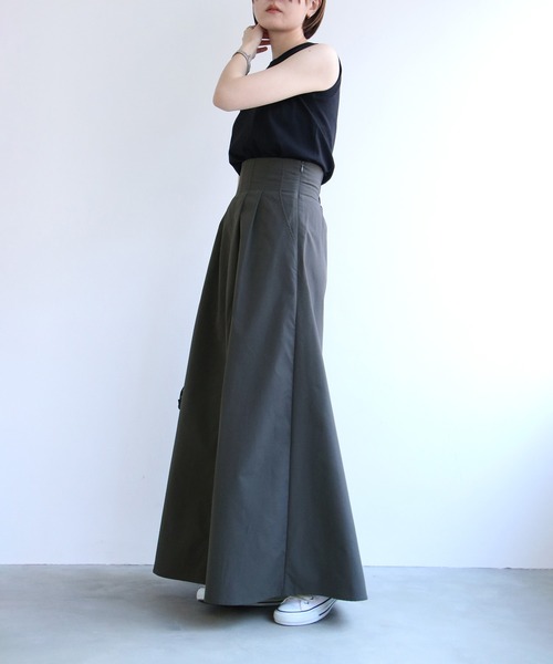 notch.（ノッチ）の「ハイウエストタックフレアスカート（スカート・レディース・ベージュ/ダークグレー・TM/M）」の22枚目の写真