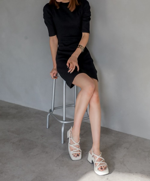 VIVIAN（ヴィヴィアン）の「厚底メニーストラップサンダル　ZOZOTOWN+オフィシャルサイト限定商品（サンダル・レディース・ブラック/ブラウン/アイボリー/グリーン/オレンジ/ベージュ/シルバー・LL/S/M/L）」の8枚目の写真