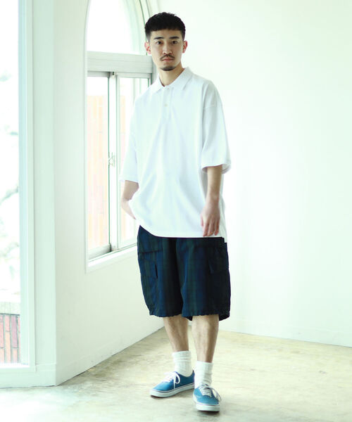 BEAMS（ビームス）の「BEAMS / ヘビー鹿の子 ポロシャツ（ポロシャツ・メンズ・ホワイト/オリーブ/ライトブラウン/ワイン・SMALL/MEDIUM/LARGE/X-LARGE）」の5枚目の写真