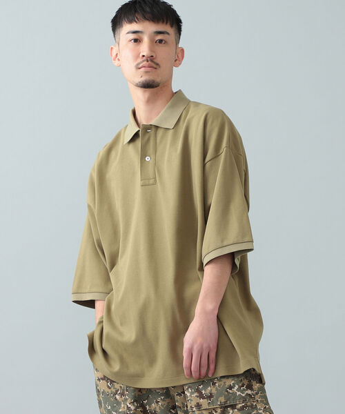 BEAMS（ビームス）の「BEAMS / ヘビー鹿の子 ポロシャツ（ポロシャツ・メンズ・ホワイト/オリーブ/ライトブラウン/ワイン・SMALL/MEDIUM/LARGE/X-LARGE）」の19枚目の写真