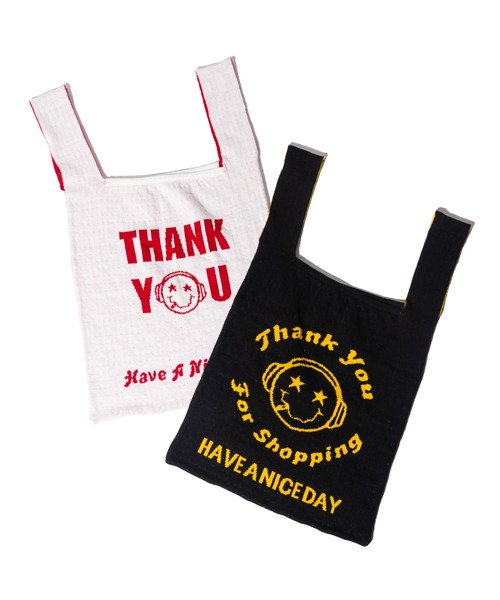 glamb（グラム）の「Knit Shopper Bag / ニットショッパーバッグ（エコバッグ/サブバッグ・メンズ・ホワイト/ブラック・FREE）」の5枚目の写真