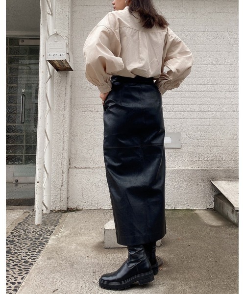 LiSeek（リシーク）の「【LiSeeK】ベーシックスタンドカラーシャツⅡ（シャツ/ブラウス・レディース・ブラック/ブルー/ベージュ/ホワイト・FREE）」の16枚目の写真