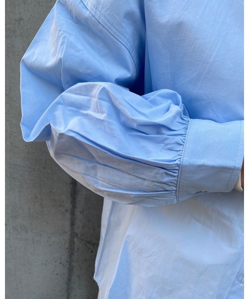 LiSeek（リシーク）の「【LiSeeK】ベーシックスタンドカラーシャツⅡ（シャツ/ブラウス・レディース・ブラック/ブルー/ベージュ/ホワイト・FREE）」の11枚目の写真