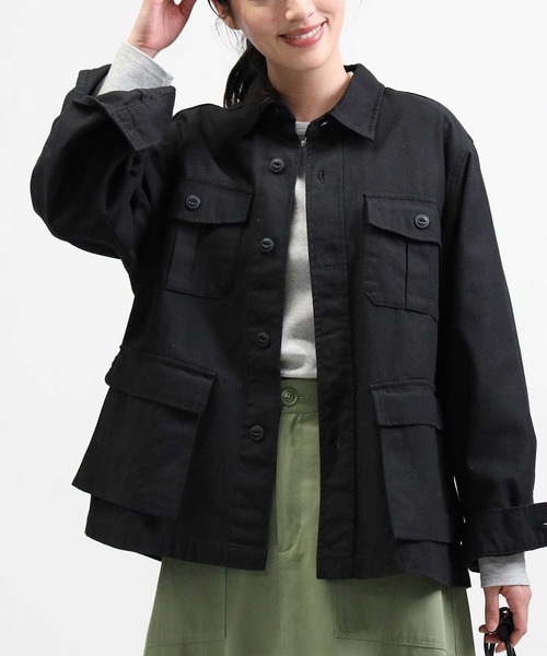 HONEYSUCKLE ROSE（ハニーサックルローズ）の「【HONEYSUCKLE ROSE】ミリタリージャケット（ミリタリージャケット・レディース・カーキブラウン/ブラック・M/L）」の16枚目の写真