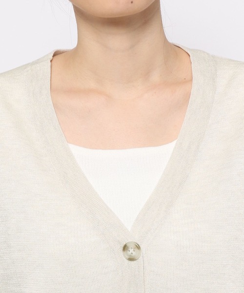 mysty woman（ミスティウーマン）の「シアーラメカーディガン 275291（カーディガン/ボレロ・レディース・ブラック/オレンジ/アイボリー/グリーン・FREE）」の18枚目の写真