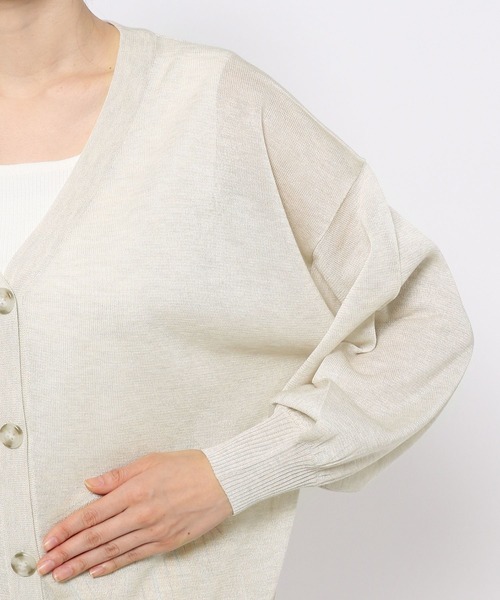 mysty woman（ミスティウーマン）の「シアーラメカーディガン 275291（カーディガン/ボレロ・レディース・ブラック/オレンジ/アイボリー/グリーン・FREE）」の19枚目の写真