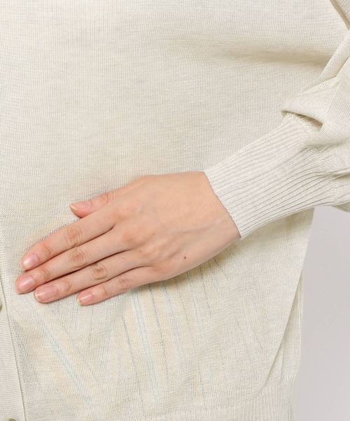 mysty woman（ミスティウーマン）の「シアーラメカーディガン 275291（カーディガン/ボレロ・レディース・ブラック/オレンジ/アイボリー/グリーン・FREE）」の20枚目の写真