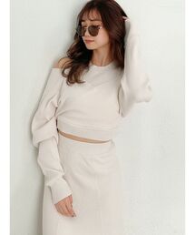 GYDA（ジェイダ）の「レイヤードカシュクールショートKT TOPS（ニット/セーター・レディース）」