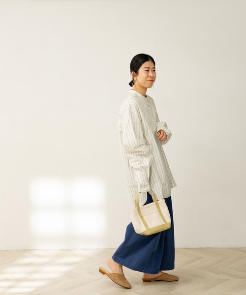 FORK&SPOON（フォークアンドスプーン）の「『ユニセックス』FORK&SPOON　ノーカラープルオーバーロングスリーブシャツ（シャツ/ブラウス・メンズ・オフホワイト/ストライプ・4/5）」の12枚目の写真