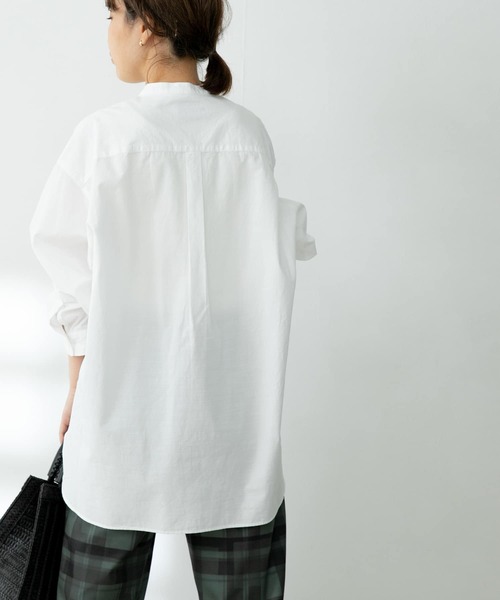 FORK&SPOON（フォークアンドスプーン）の「『ユニセックス』FORK&SPOON　ノーカラープルオーバーロングスリーブシャツ（シャツ/ブラウス・メンズ・オフホワイト/ストライプ・4/5）」の20枚目の写真