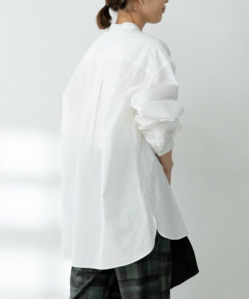 FORK&SPOON（フォークアンドスプーン）の「『ユニセックス』FORK&SPOON　ノーカラープルオーバーロングスリーブシャツ（シャツ/ブラウス・メンズ・オフホワイト/ストライプ・4/5）」の19枚目の写真